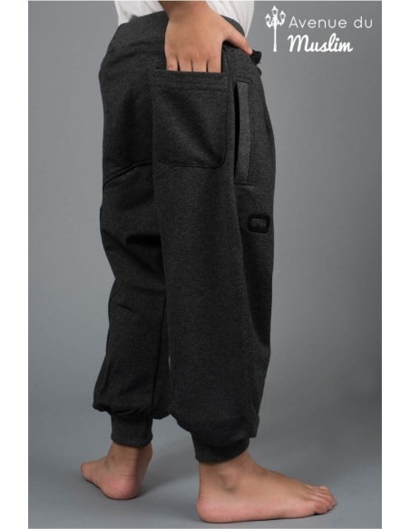 children's saroual qaba'il charcoal grey