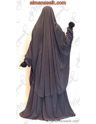 Jilbab al manassik charcoal grey