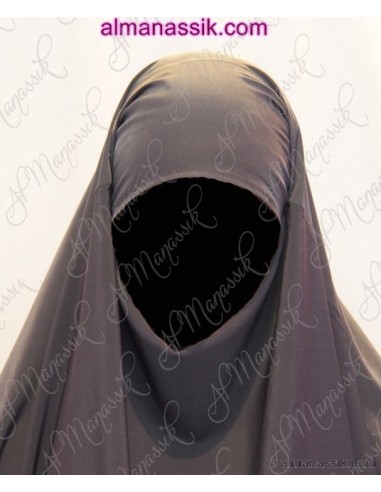 Jilbab al manassik houtskool grijs