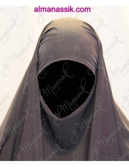 Jilbab al manassik houtskool grijs