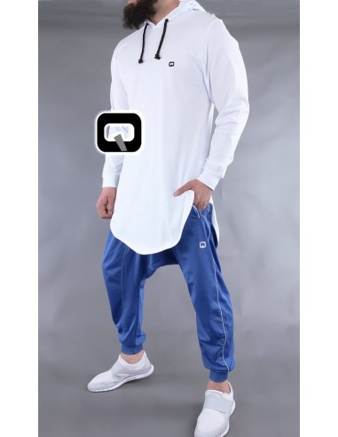 Qaba'il wit T-shirt met lange mouwen