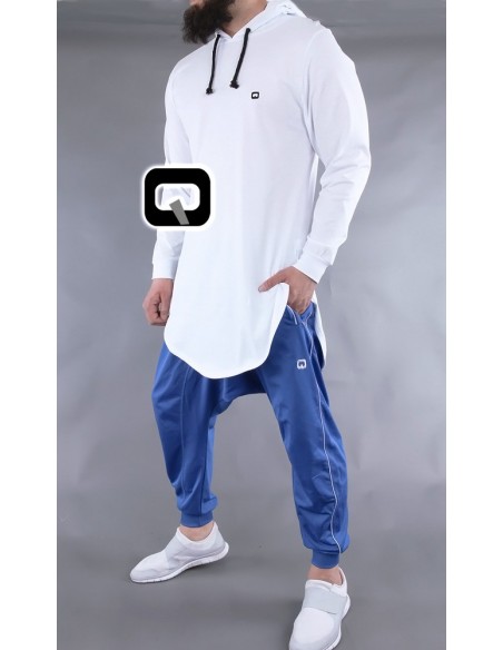 White qaba'il long sleeve tee shirt