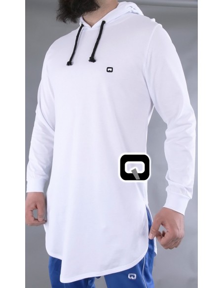 Qaba'il wit T-shirt met lange mouwen