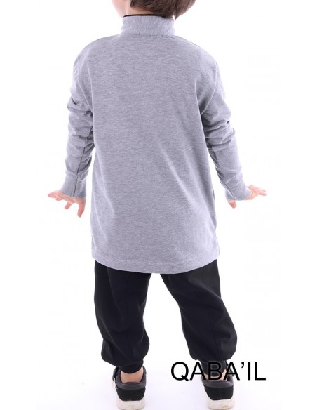 Polo-Shirt Qaba'il Kind Grau