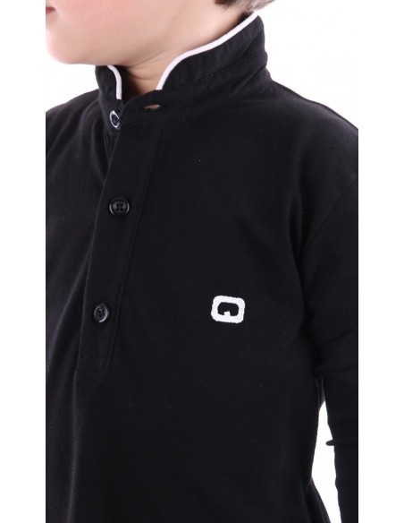 Polo Qaba'il Kind Schwarz