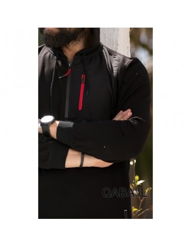 Qamis qaba'il atletisch zwart