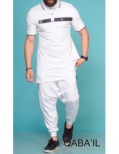 Wit poloshirt - Qabail