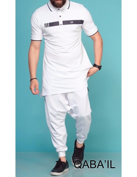 Wit poloshirt - Qabail