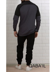 Sweat Longline Gris e t Noir-Qaba'il 2