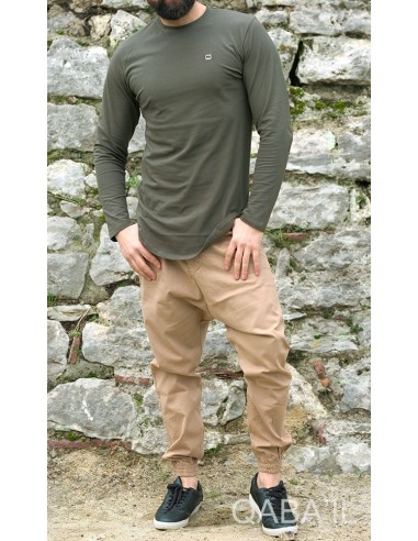 Sweater met lange mouwen Kaki-Qabail