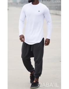 Langärmeliges Sweatshirt Weiß-Qabail