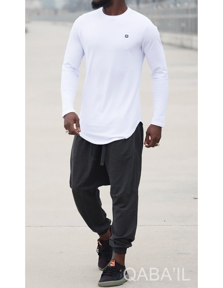 Sweat Top Lange Mouw Wit-Qabail