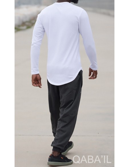 Langärmeliges Sweatshirt Weiß-Qabail