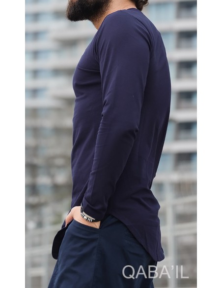 Sweat Top met lange mouwen Middernachtblauw-Qabail