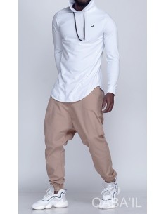 White qaba'il long sleeve tee shirt