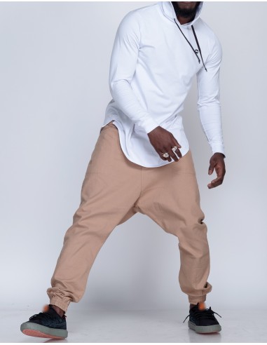 Qaba'il wit T-shirt met lange mouwen