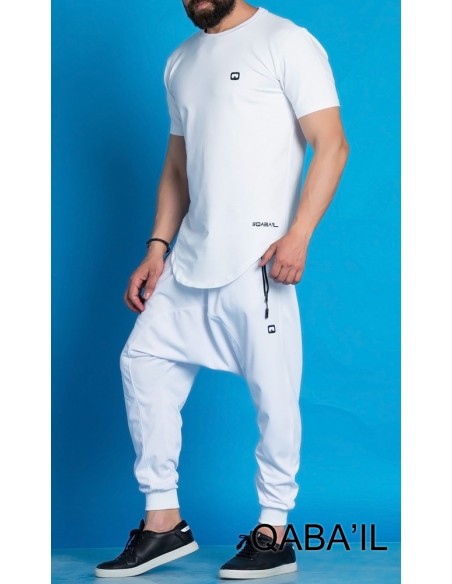Long white jogging saroual -Qaba'il