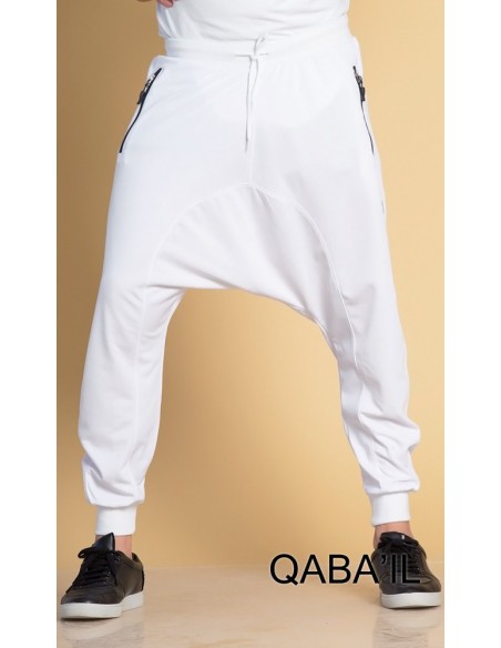 Long white jogging saroual -Qaba'il