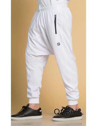Long white jogging saroual -Qaba'il