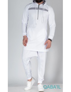 Qamis Vortex White-Qaba'il set