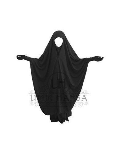 2-delige Jilbeb met clips Zwart - Umm Hafsa