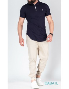 Polo Zip Bleu Nuit-Qabail