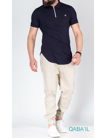 Polo Zip Midnight Blue-Qabail
