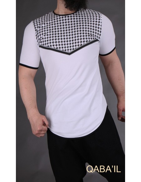 Wit Keffieh T-shirt-Qaba'il