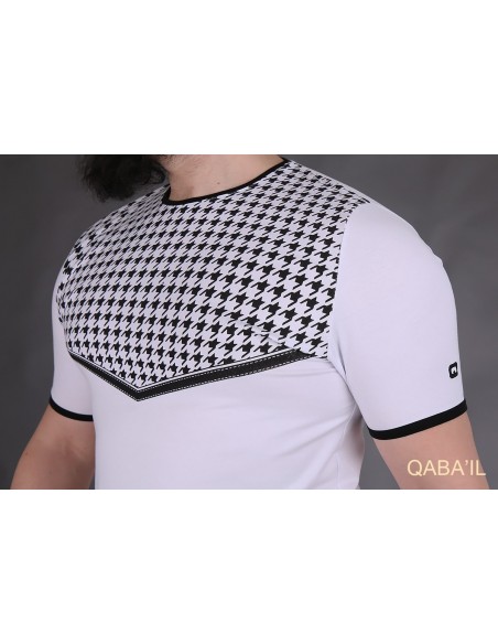 T-Shirt Keffieh Weiß-Qaba'il