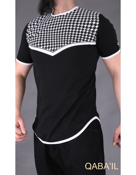 Zwart Keffieh T-shirt-Qaba'il