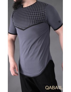 Tee Shirt Keffieh Anthracite-Qaba'il