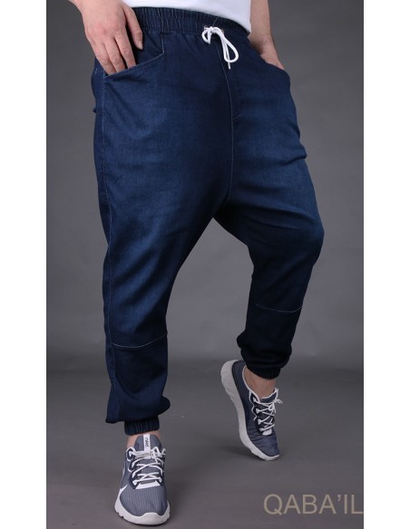 Donkerblauwe Stretch Jeans Saroual -Qaba'il