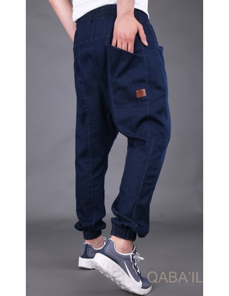 Sarouel Jeans Stretch Dunkelblau -Qaba'il