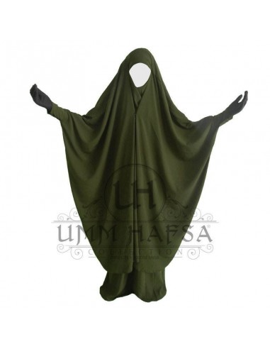 Khaki 2-delige Jilbab met clips - Umm Hafsa