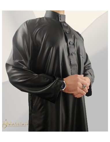 Satijnzwart Saudisch Qamis- Zein