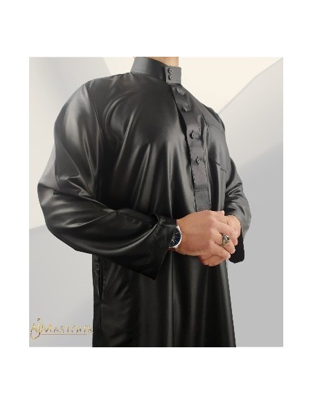 Satijnzwart Saudisch Qamis- Zein