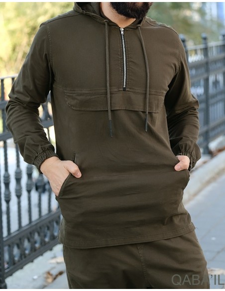 Kameron Stretch Sweat-shirt Kaki-Qaba'il
