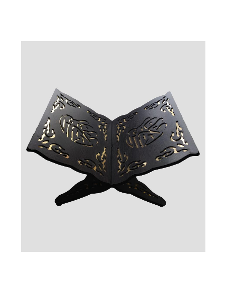 Zwart Gesneden Houten Koran Houder
