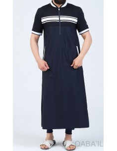 Qamis Navy III Bleu Nuit / Blanc - Qaba'il