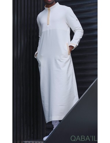 Qamis Eminence Lang Ecru - Qaba'il