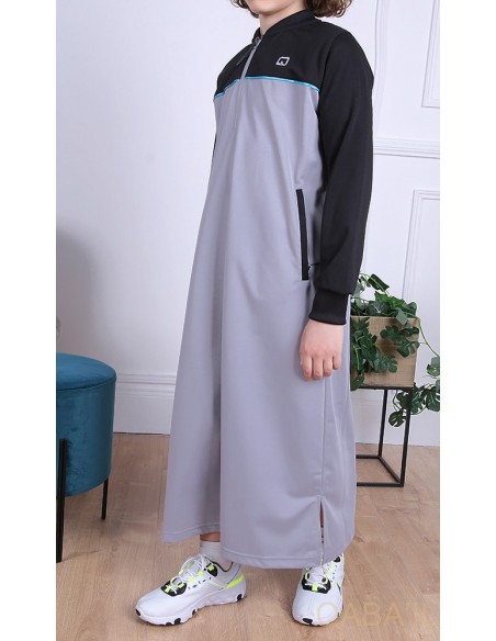 Qamis Ezox grijs en zwart voor kinderen - Qaba'il