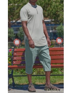 Polo Zip Up Kaki  Clair - Qaba'il