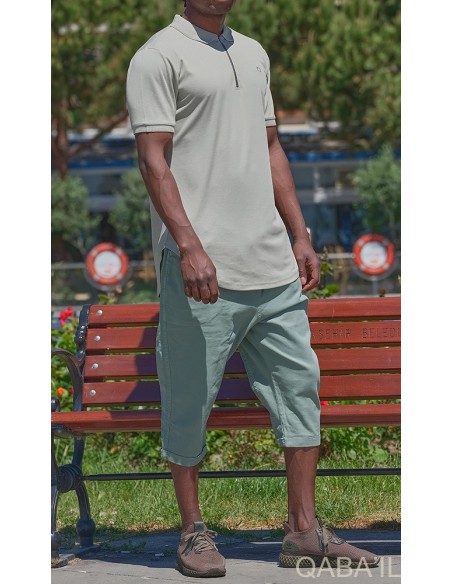 Zip Up Polo Light Khaki - Qaba'il