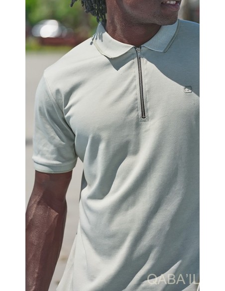 Polo Zip Up Kaki  Clair - Qaba'il