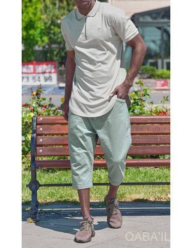 Polo Zip Up Kaki  Clair - Qaba'il