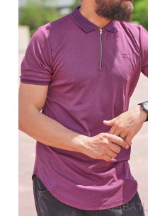 Polo Zip Up Grenat - Qaba'il