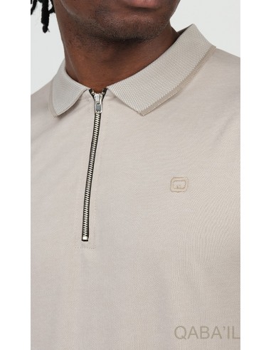 Zip Up Polo Beige - Qaba'il
