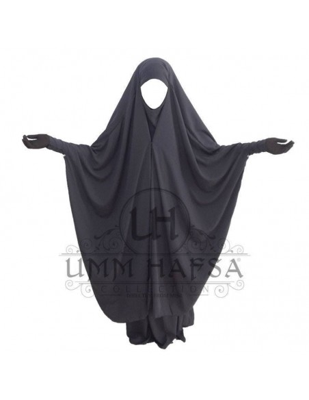 2-delige Jilbab met clips Grijs - Umm Hafsa