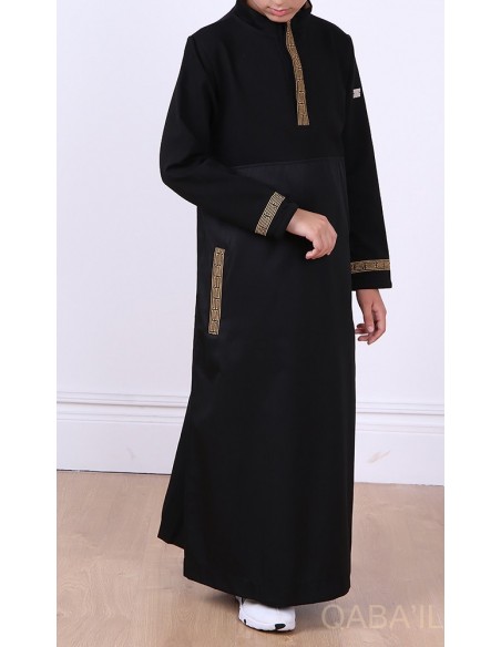 Qamis Eminence Zwart en Goud - Qaba'il
