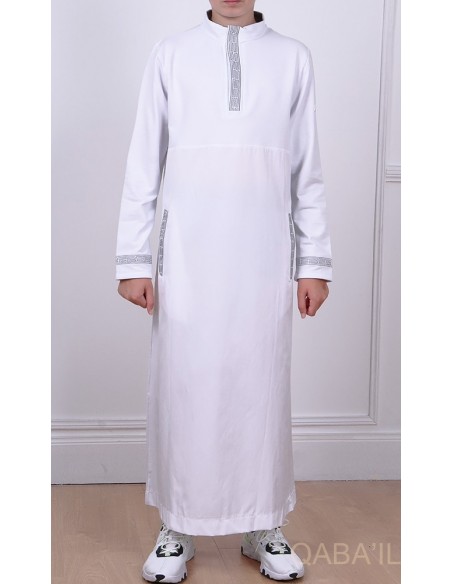Qamis Eminence Wit / Zilver - Qaba'il
